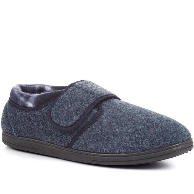 Men's Pavers Anti-Bacterial Touch Fasten Slippers - Navy - Size 8 on Productcaster.