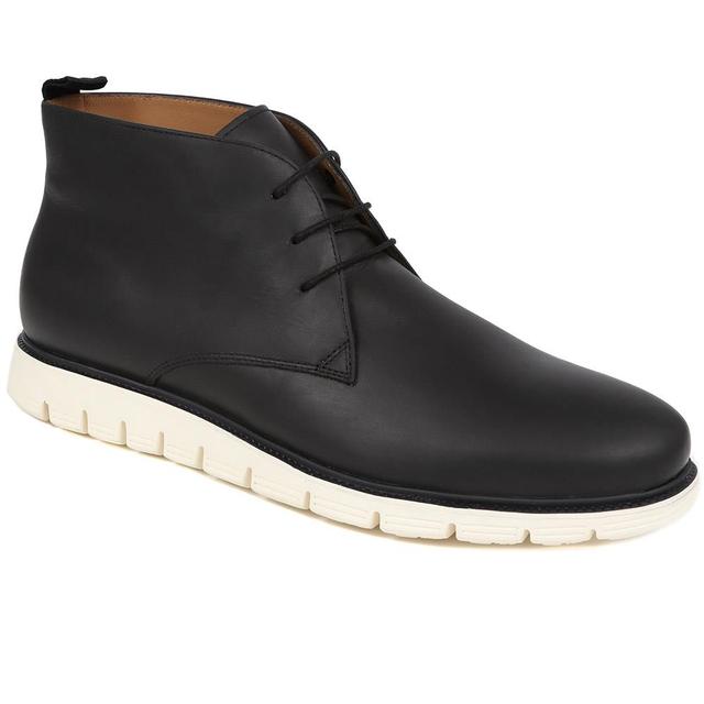 Jones Bootmaker - Men's Daemon Leather Chukka Boots - Black Nubuck - Size 7 on Productcaster.