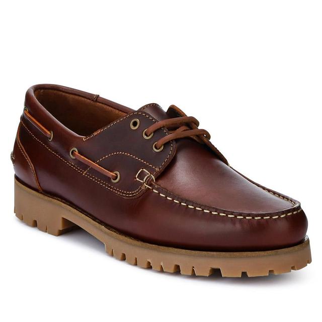 Jones Bootmaker - Men's Pickering2 Leather Boat Shoes - Cognac - Size 6 on Productcaster.