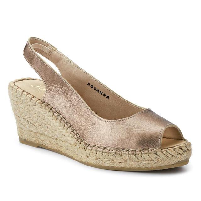 Jones Bootmaker - Women's Rosanna Slingback Wedges - Gold Leather - Size 7 on Productcaster.