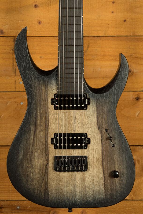 Mayones Duvell BL 7 Trans Natural Black Burst Matte - DF2202837 on Productcaster.