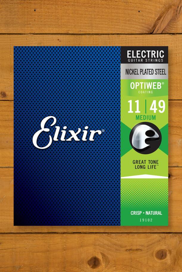 Elixir Optiweb Coated Nickel Plated Steel Electric Guitar Strings | 11-49 - Elixir Optiweb Coated Nickel Plated Steel Electric Guitar Strings | 11-4 on Productcaster.