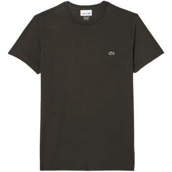 T-shirt Lacoste Cotton Pima Crew Neck T-Shirt Dark Khaki Green on Productcaster.