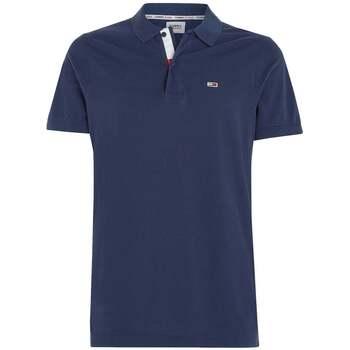 T-shirt Tommy Jeans Slim Flag Placket Polo Shirt Twilight Navy on Productcaster.