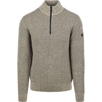 Sweater No Excess Half Zip Trui Structuur Melange Stone on Productcaster.