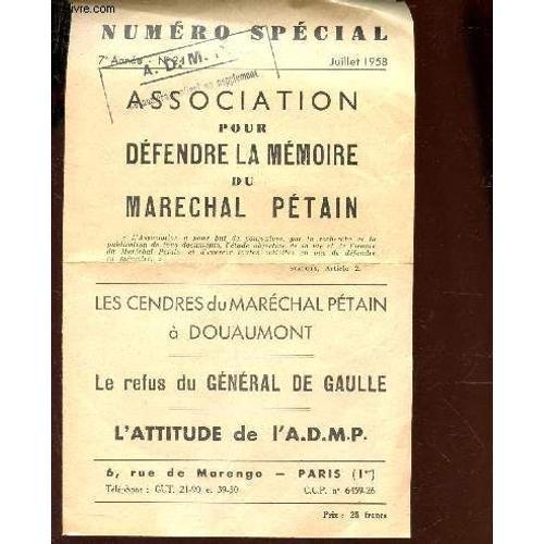 Flyer De Numero Special - 7e Annee - Juillet 1958 - Les Cendres Du ... on Productcaster.