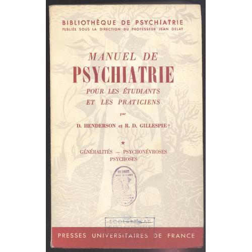 Manuel De Psychiatrie Pour Les Étudiants Et Les Praticiens Tome 1 -... on Productcaster.