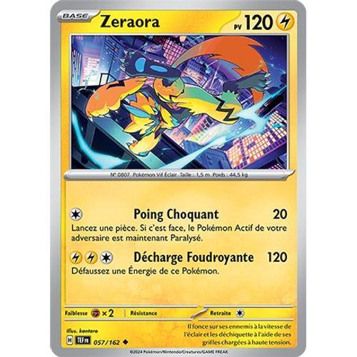 Carte Pokémon - Zeraora - 057/162 - Ev5 Forces Temporelles Sous Sle... on Productcaster.