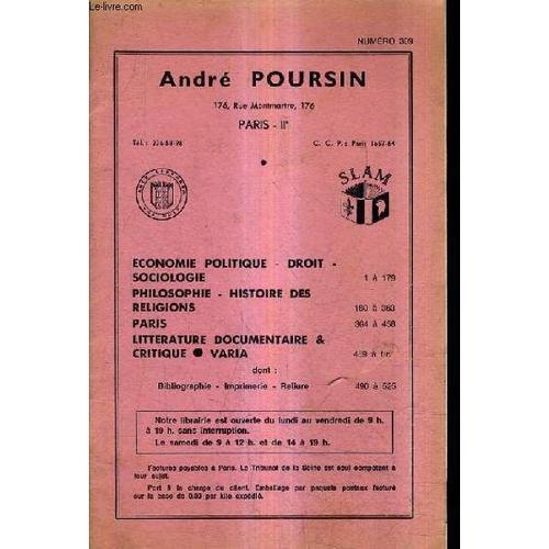 Catalogue De La Librairie Poursin N°309 - Economie Politique Droit ... on Productcaster.