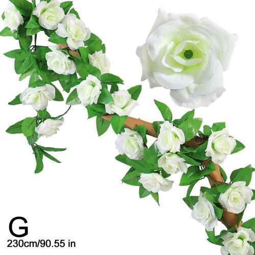 blanches Simulation de roses en rotin 24m decoration suspendue fleu... on Productcaster.