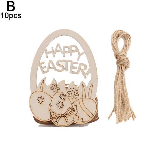 B Pendentif en bois lapin de paques 10 pieces decoration creative d... on Productcaster.