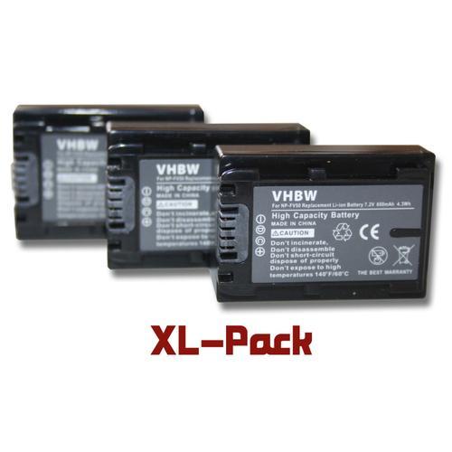 vhbw set de 3 batteries 600mAh pour caméscope Sony HDR-XR160, HDR-X... on Productcaster.