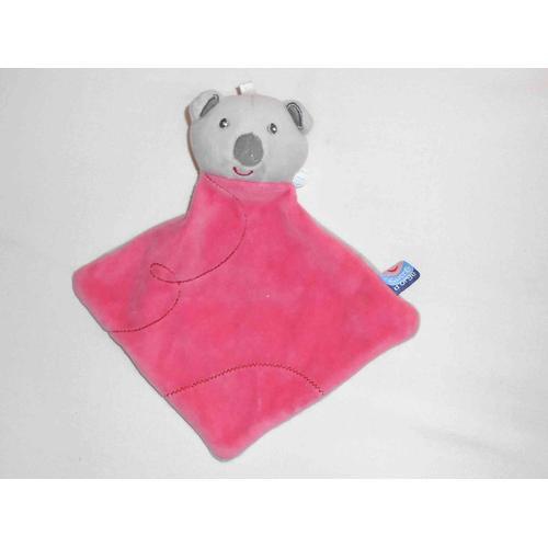 Doudou Plat Koala - Rose Et Gris - Sucre D'orge- Environ 20 Cm on Productcaster.