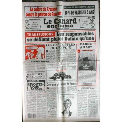 Canard Enchaine (Le) N° 3706 Du 06/11/1991 - La Colere De Cresson C... on Productcaster.