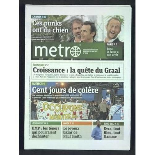 Metro N° 2218 Du 23/05/2012 - Cannes - Ce Punks Ont Du Chien - Albe... on Productcaster.