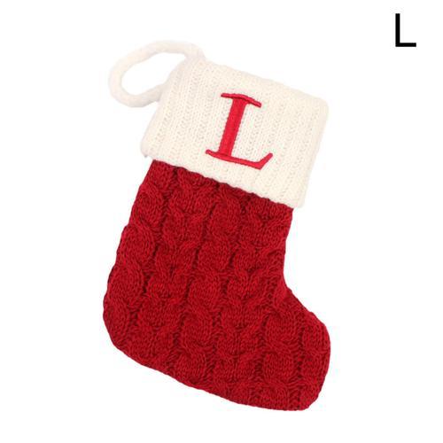 l TAIllE UNIQUE Bas de noel chaussettes tricotees lettres de l alph... on Productcaster.