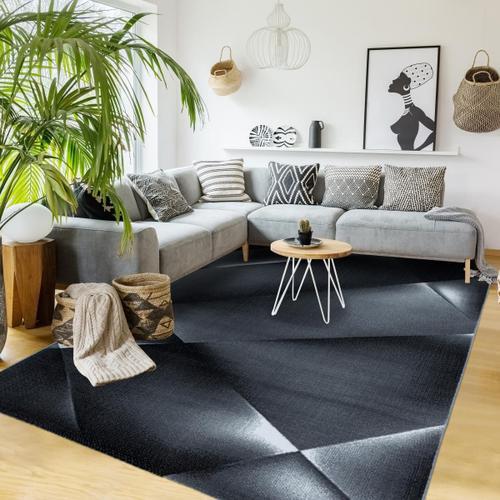 Tapis Salon Lisve Noir 160x230 Oeko Tex En Polypropylène Doux Et S... on Productcaster.