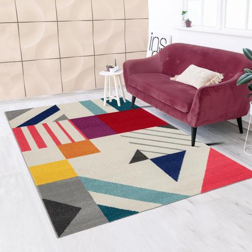 Tapis Salon Norta Multicolore 120x160 Oeko Tex En Polypropylène Do... on Productcaster.