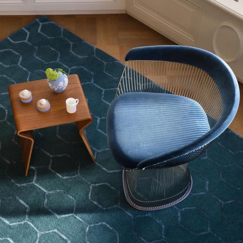 Tapis Salon Fait Main Gio Bleu 170x240 En Laine Idéal Pour Une Cham... on Productcaster.