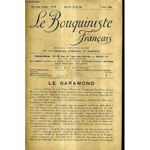 Le Bouquiniste Francais N°23 5e Annee - 7 Juin 1924 - Le Garamond -... on Productcaster.