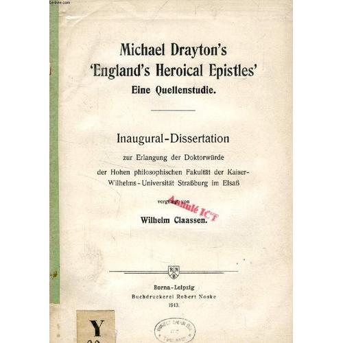 Michael Drayton's 'england's Heroical Epistles', Eine Quellenstudie... on Productcaster.