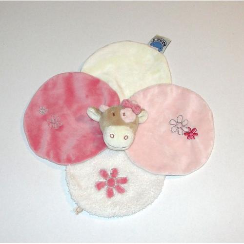 Doudou Vache Fleurs Plat Marionnette Noukies Noukie's on Productcaster.