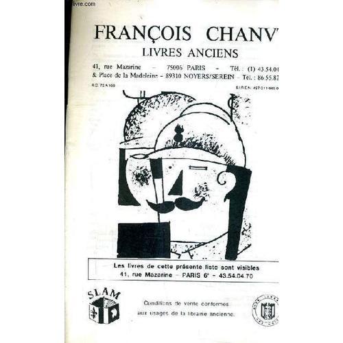 Catalogue De La Librairie Francois Chanut Livres Anciens. on Productcaster.