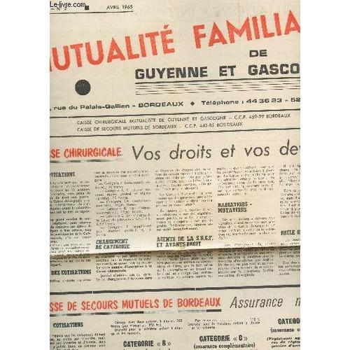 Mutualite Familiale De Guyenne Et De Gascogne - 2e Année - N°2 - Av... on Productcaster.