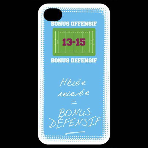 Coque Iphone 4 / Iphone 4s Mêlée Relevée Bonus Offensif-Défensif Bleu on Productcaster.