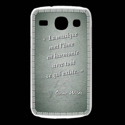 Coque Samsung Galaxy Core La Musique Vert Citation Oscar Wilde on Productcaster.