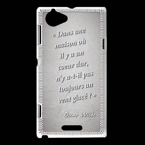 Coque Sony Xperia L Maison Coeur Gris Citation Oscar Wilde on Productcaster.