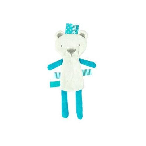 Doudou Ours Blanc Et Bleu Turquoise Premaman Orchestra Peluche Ours... on Productcaster.