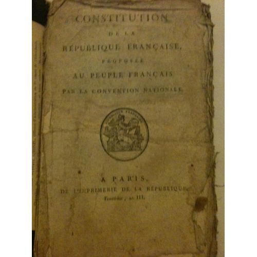 Constitution De La Republique Francaise Proposee Au Peuple Francais... on Productcaster.