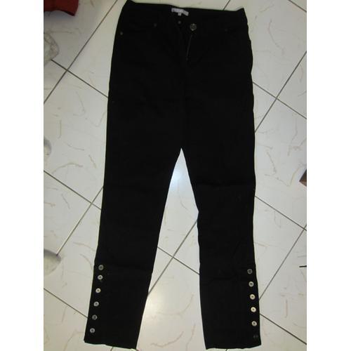 Pantalon Velours Noir T 29 (38/40) on Productcaster.