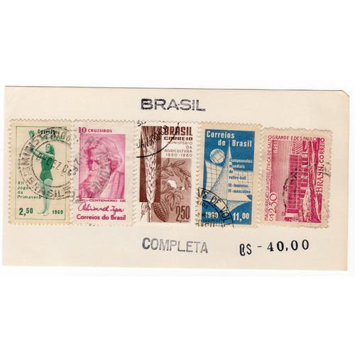 Série De 5 Timbres Brésil 1958-1960 on Productcaster.