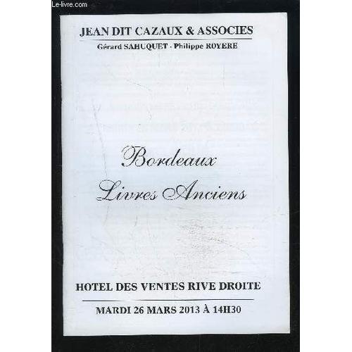 Catalogue De Vente Aux Encheres - Bordeaux Livres Anciens - Hotel D... on Productcaster.