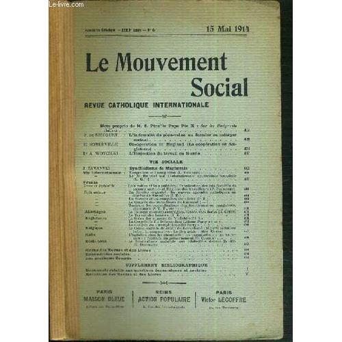 Le Mouvement Social - Revue Catholique Internationale - Xxxixe Anne... on Productcaster.