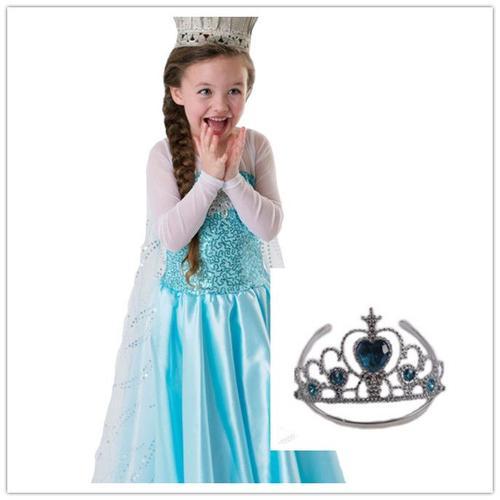 Vrai Princesse Elsa Robe Enfant Reine Des Neiges Avec Couronne Bon... on Productcaster.