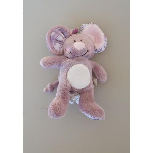 Peluche Souris Nina Noukie's 16 Cm Violette Et Rose on Productcaster.