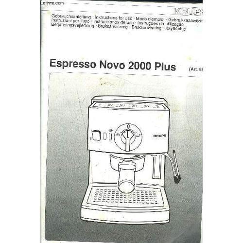 Un Fascicule : Mode D'emploi : Espresso Novo 2000 Plus ( Art.988) -... on Productcaster.