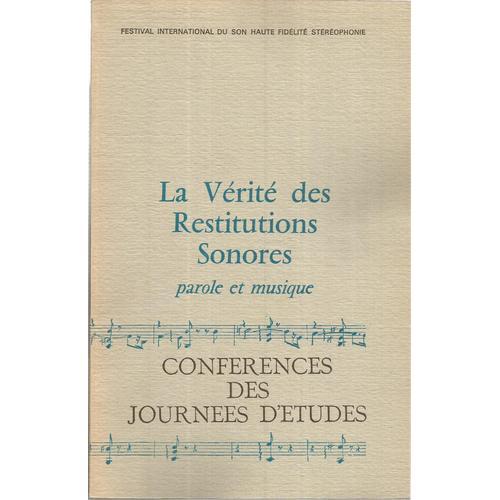 Vérité Des Restitutions Sonores on Productcaster.