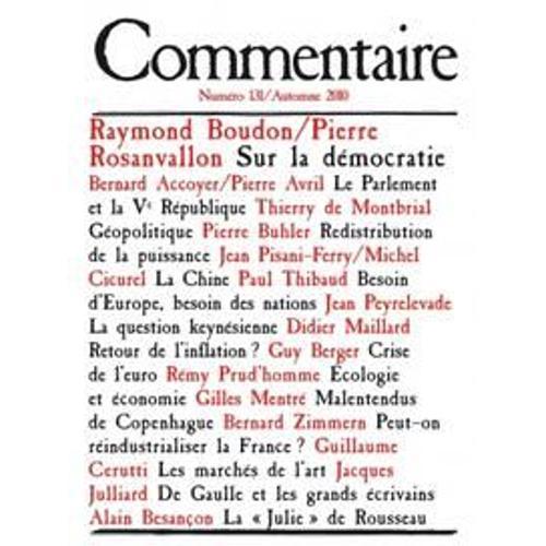 Commentaire 131 .Raymond Boudon.Rosanvallon.Pierre Buhler.Bernard A... on Productcaster.