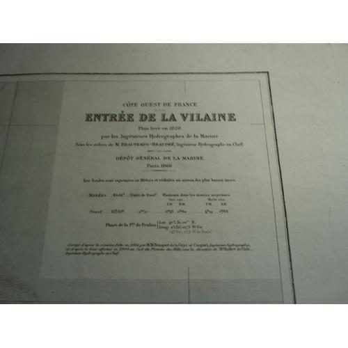 Carte Marine Côte Ouest De France Entrée De La Vilaine. 1820 (Levée... on Productcaster.