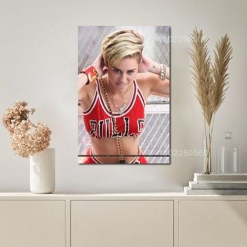 D¿¿cor d'affiche en toile de chanteur Miley Cyrus,mpression murale ... on Productcaster.