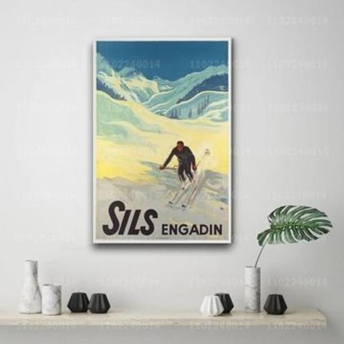 Affiche en toile Affiche de ski d¿¿corative pl,mpression murale Pos... on Productcaster.