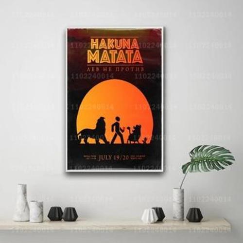 Affiche en toile Hakuna matata, d¿¿cor de dessin anim¿¿,mpression m... on Productcaster.