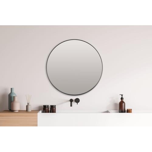 Miroir mural rond cadre en Metal Noir 60 cm B-954 on Productcaster.