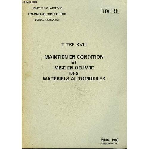 Maintien En Condition Et Mise En Oeuvre Des Materiels Automobiles -... on Productcaster.