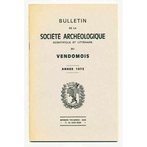 Bulletin De La Société Archéologique Du Vendomois on Productcaster.