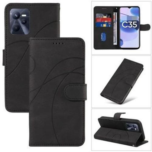 Coque En Cuir Aimant Pour Realme C35 on Productcaster.